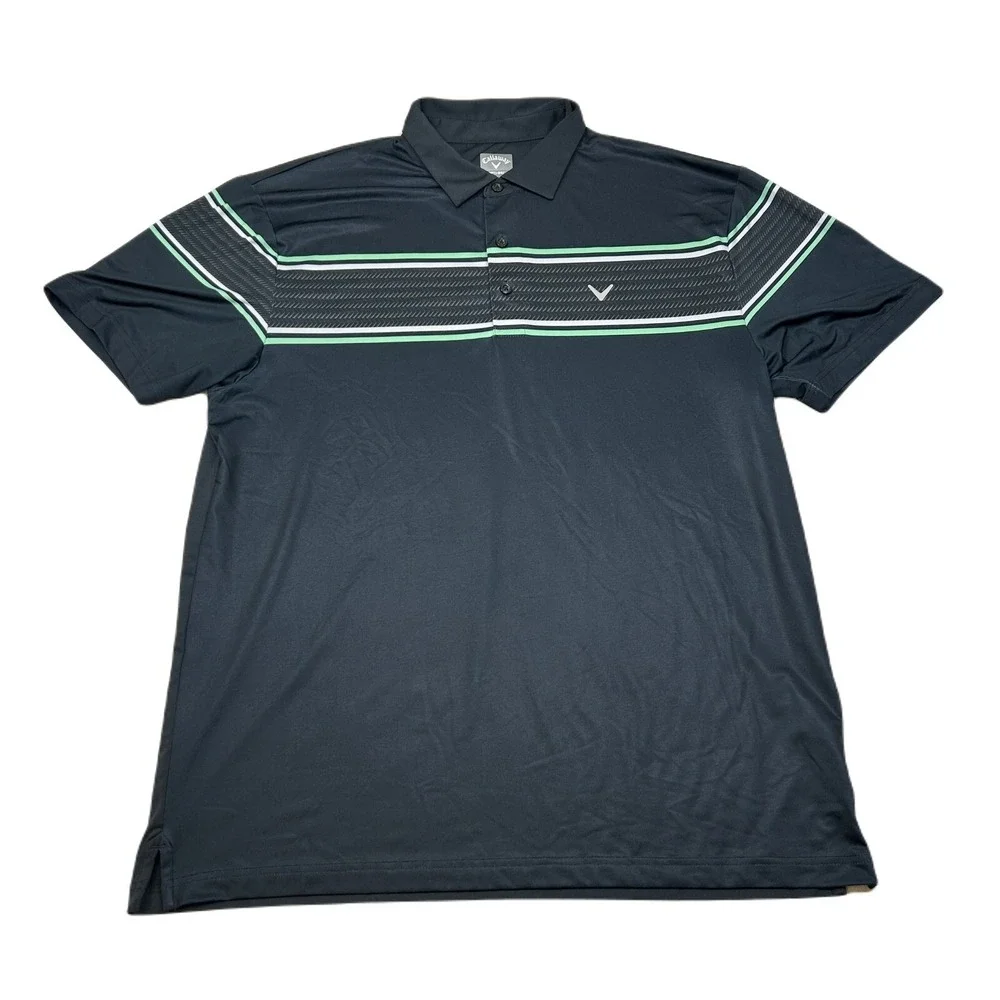 Callaway Golf Polo Shirt Mens Large Black Opti-Dri‎ Moisture Wicking Athletic